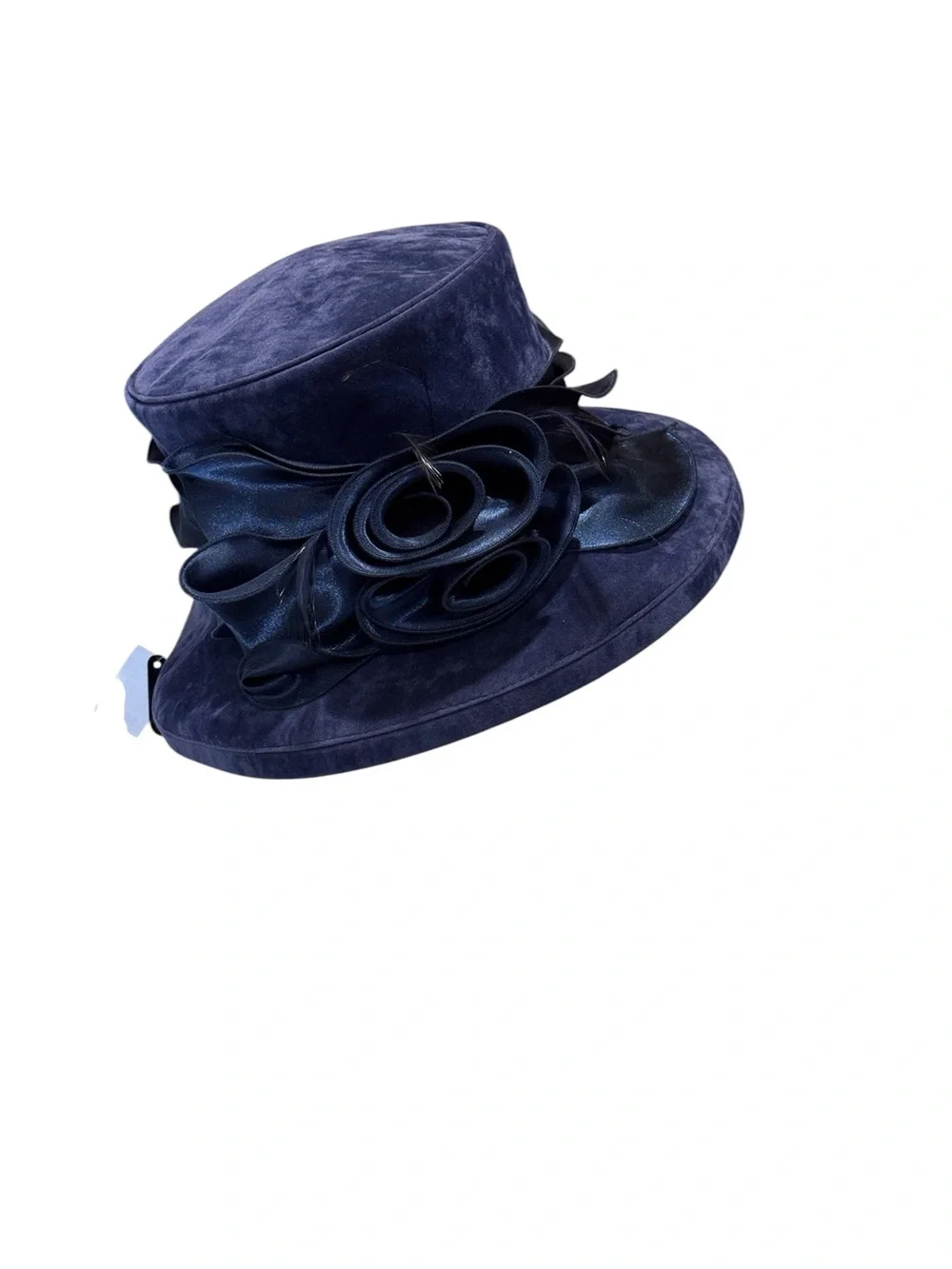 NWOT Elegant Navy Women's Dress Hat with Satin Rosette